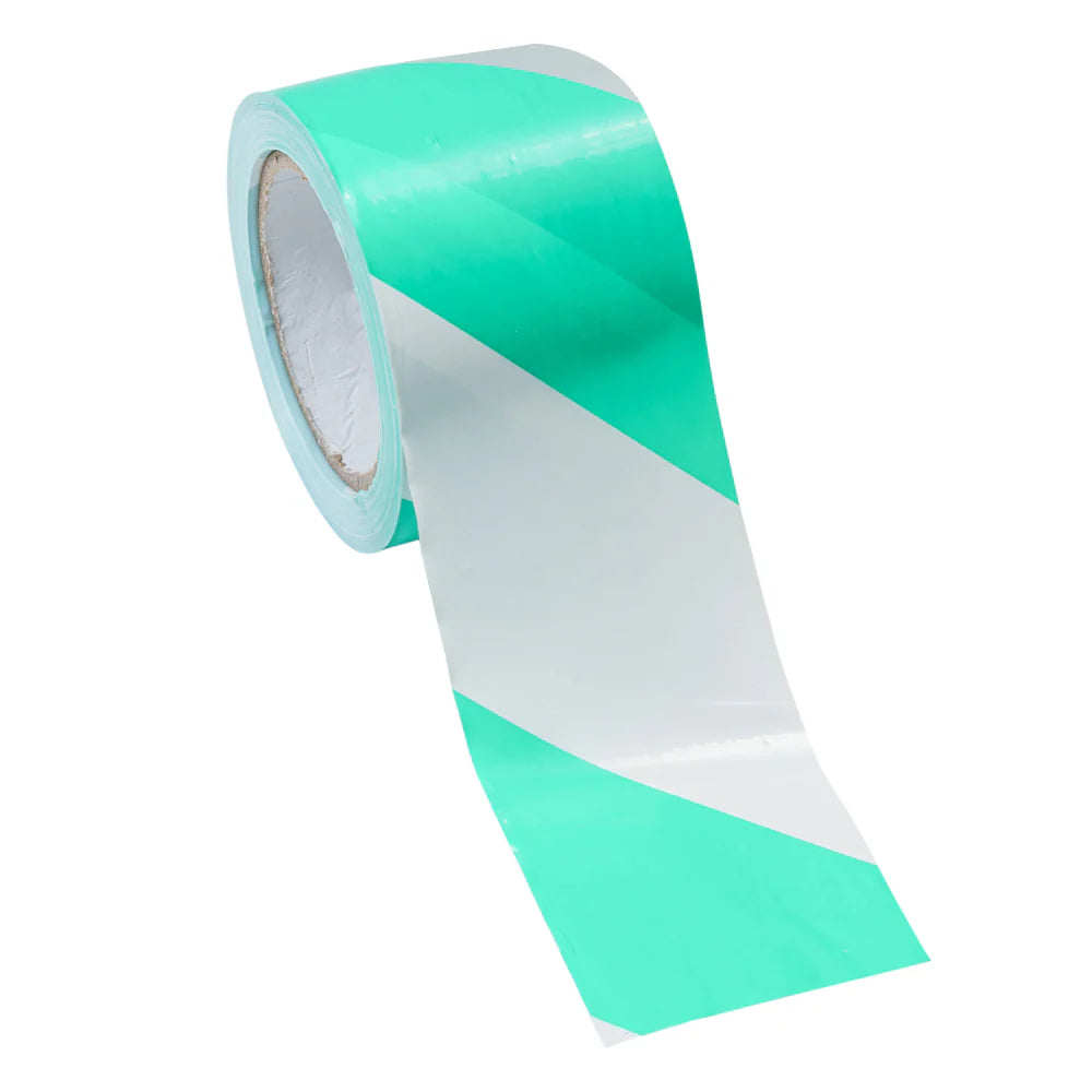 Shield Right Green & White Barricade Tape 75MM X 100M