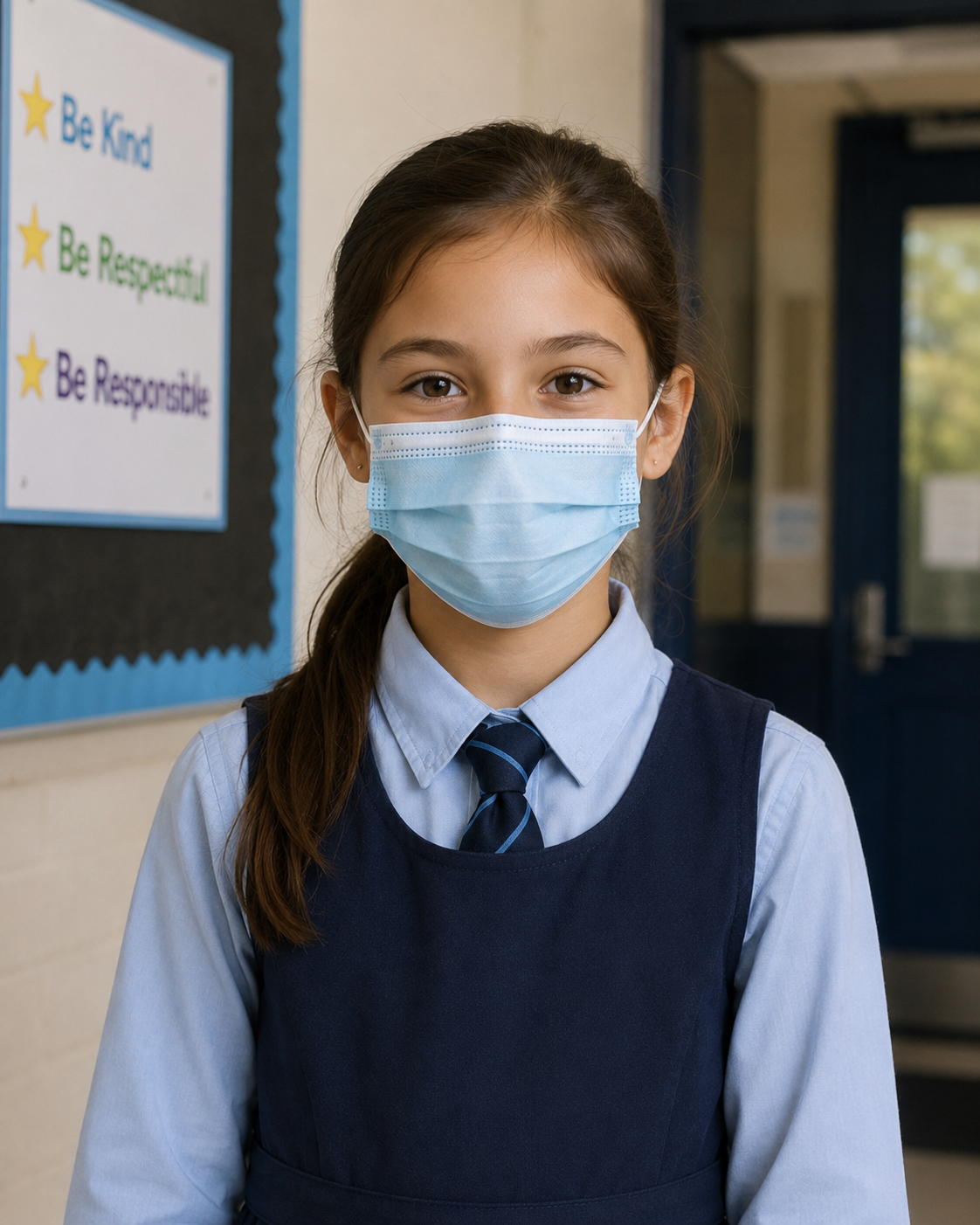 Shield Right Kids Disposable Blue Face Masks, 50 Pack