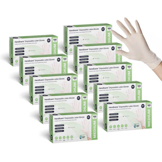 Handicare Latex Gloves Disposable Powder Free (Carton)