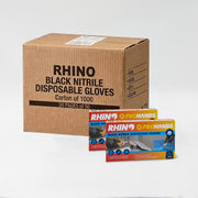 Rhino Prohands Black Nitrile Disposable Gloves – Carton of 1000, 20 x 50 Packs – Large / XL
