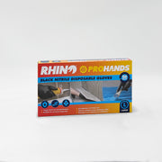 Rhino Prohands Black Nitrile Disposable Gloves – 50 Pack – Large / XL