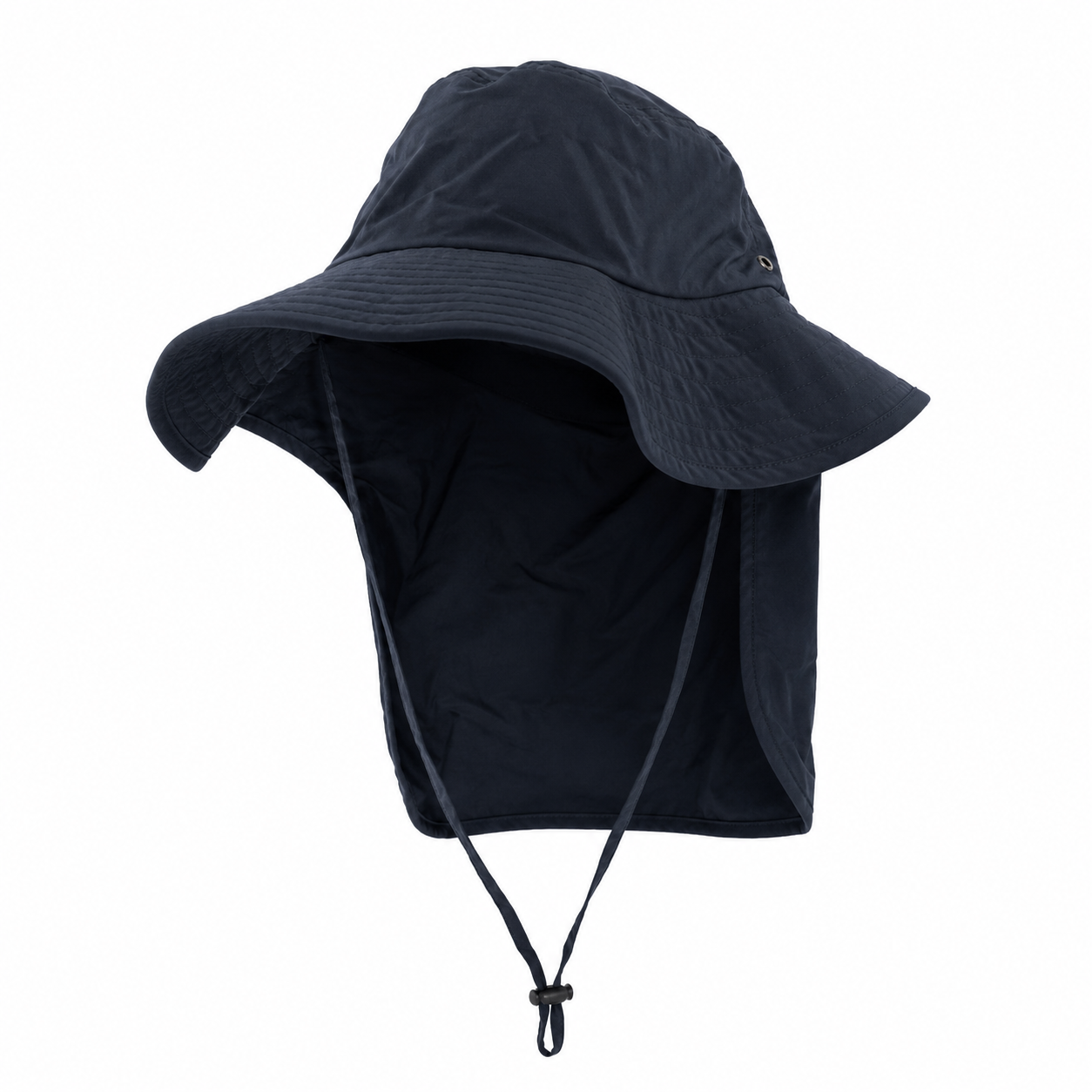 Sun Hat With Neck Cover — Wide Brim, UV Safe, Adjustable, One Size Fits Most (Navy, Khaki, Grey)