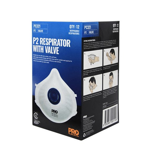 Genuine ProChoice Valved Respirators P2 Rating 12 Pack (Carton of 20 Packs)