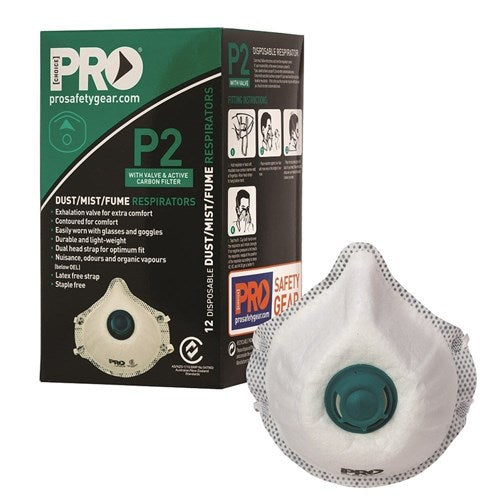 P2 DISPOSABLE RESPIRATOR WITH VALVE & ACTIVE CARBON FILTER