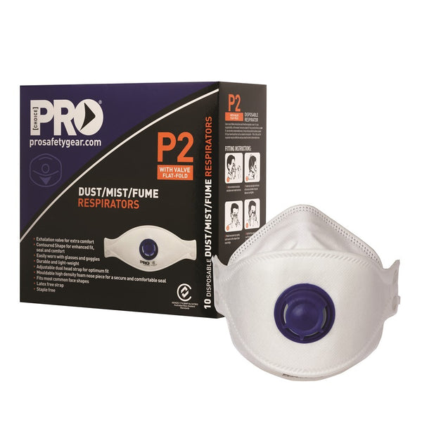 P2 DISPOSABLE FLAT FOLD RESPIRATOR WITH EXHALATION VALVE