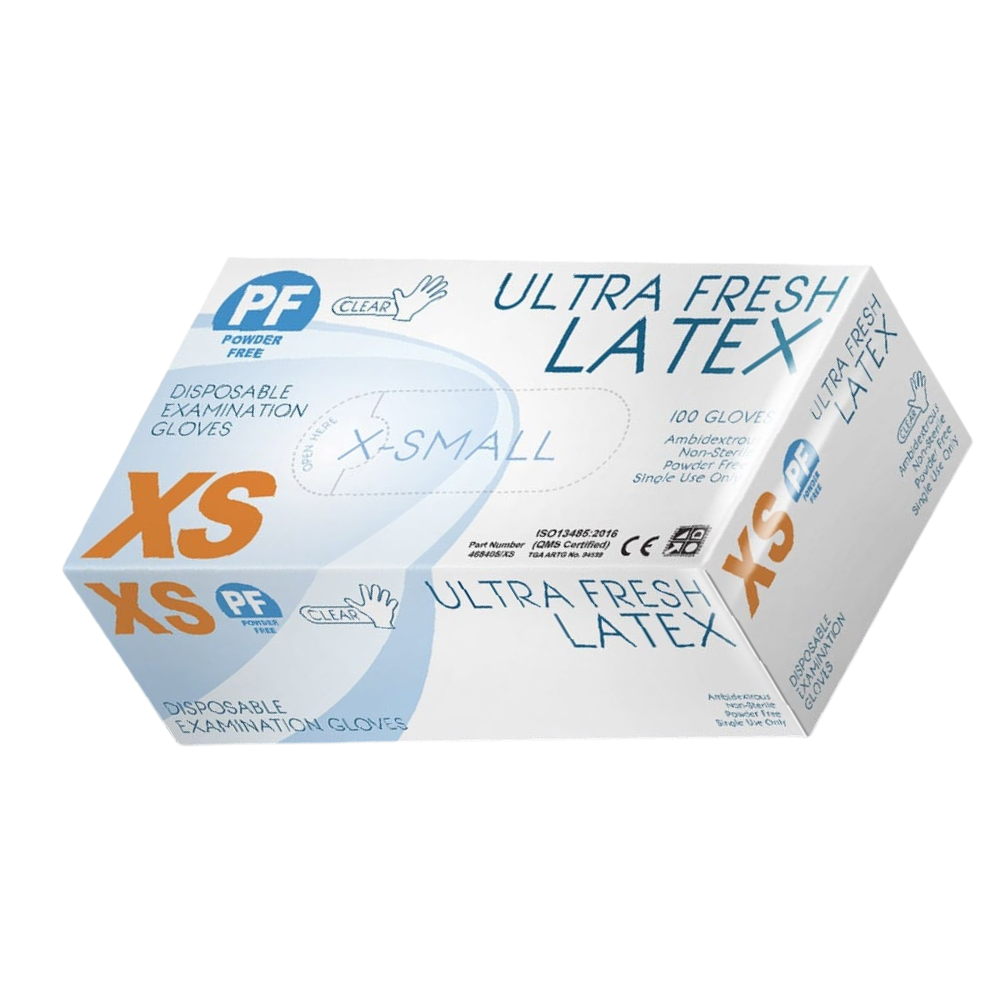Ultra Fresh Disposable Latex Powder Free Gloves - (Carton)