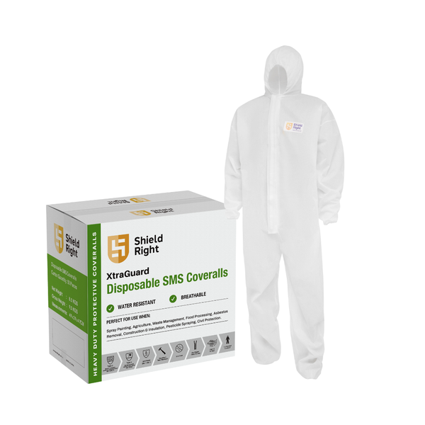 Shield Right Disposable Coveralls SMS Type 5-6 Carton (50 Pack)