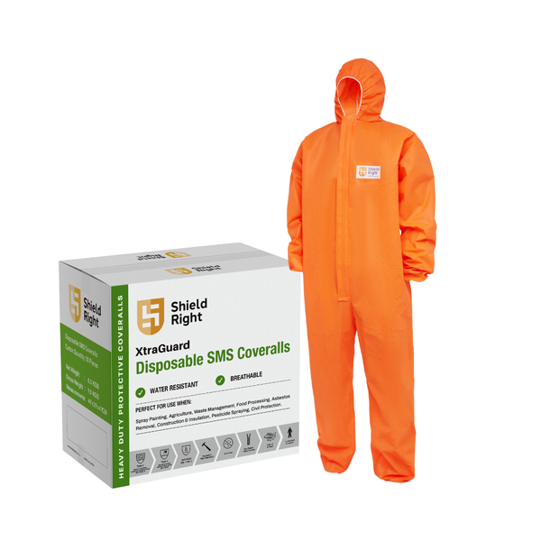 Shield Right Disposable Coveralls SMS Type 5-6 Carton (50 Pack)