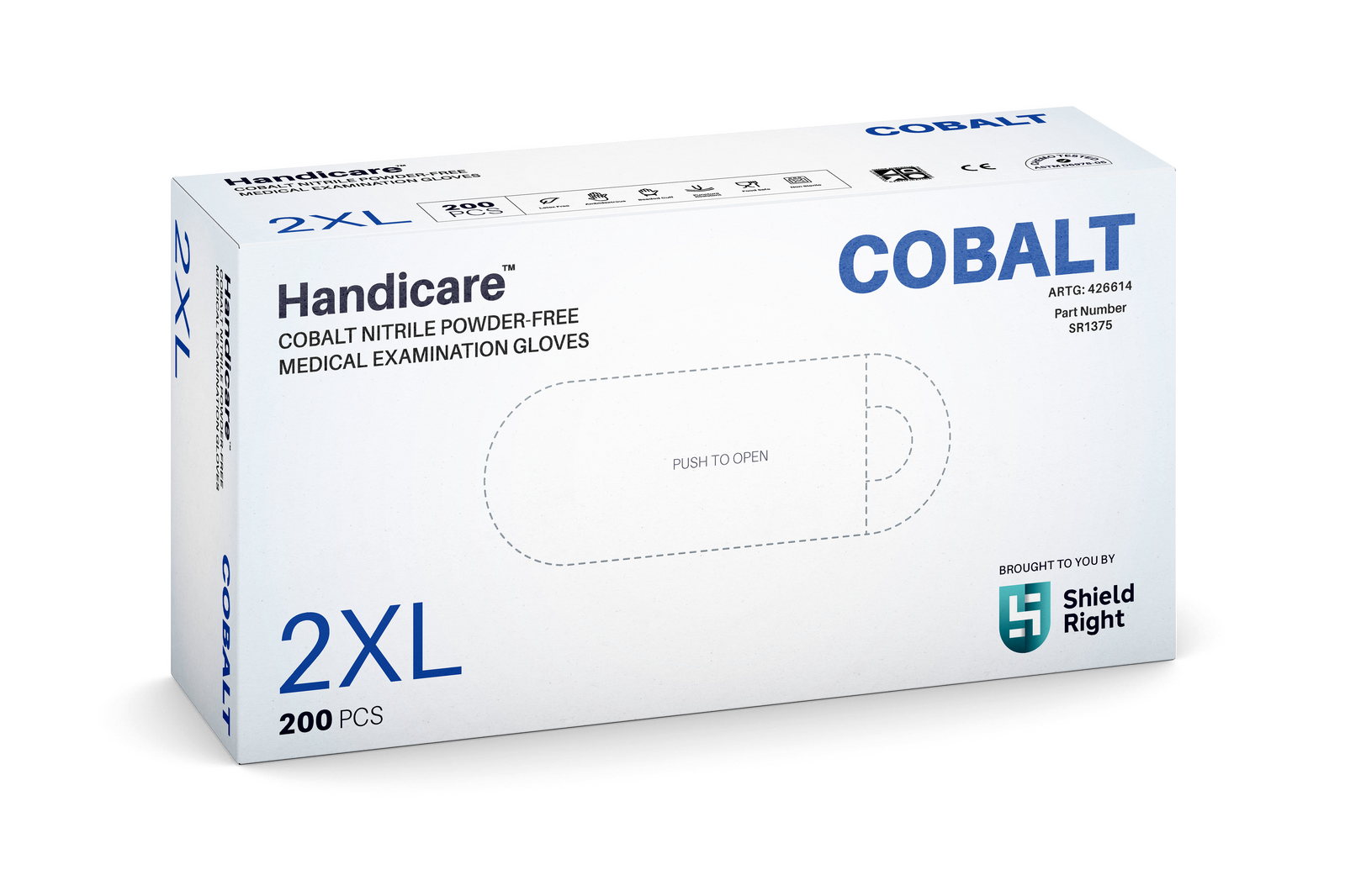 Handicare Cobalt Nitrile Medical Examination Gloves - 200 Pack