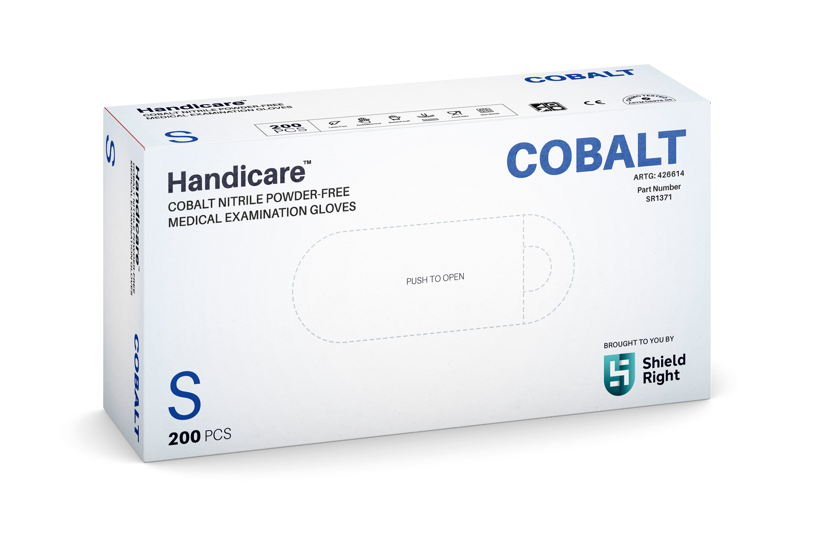 Handicare Cobalt Nitrile Medical Examination Gloves - 200 Pack