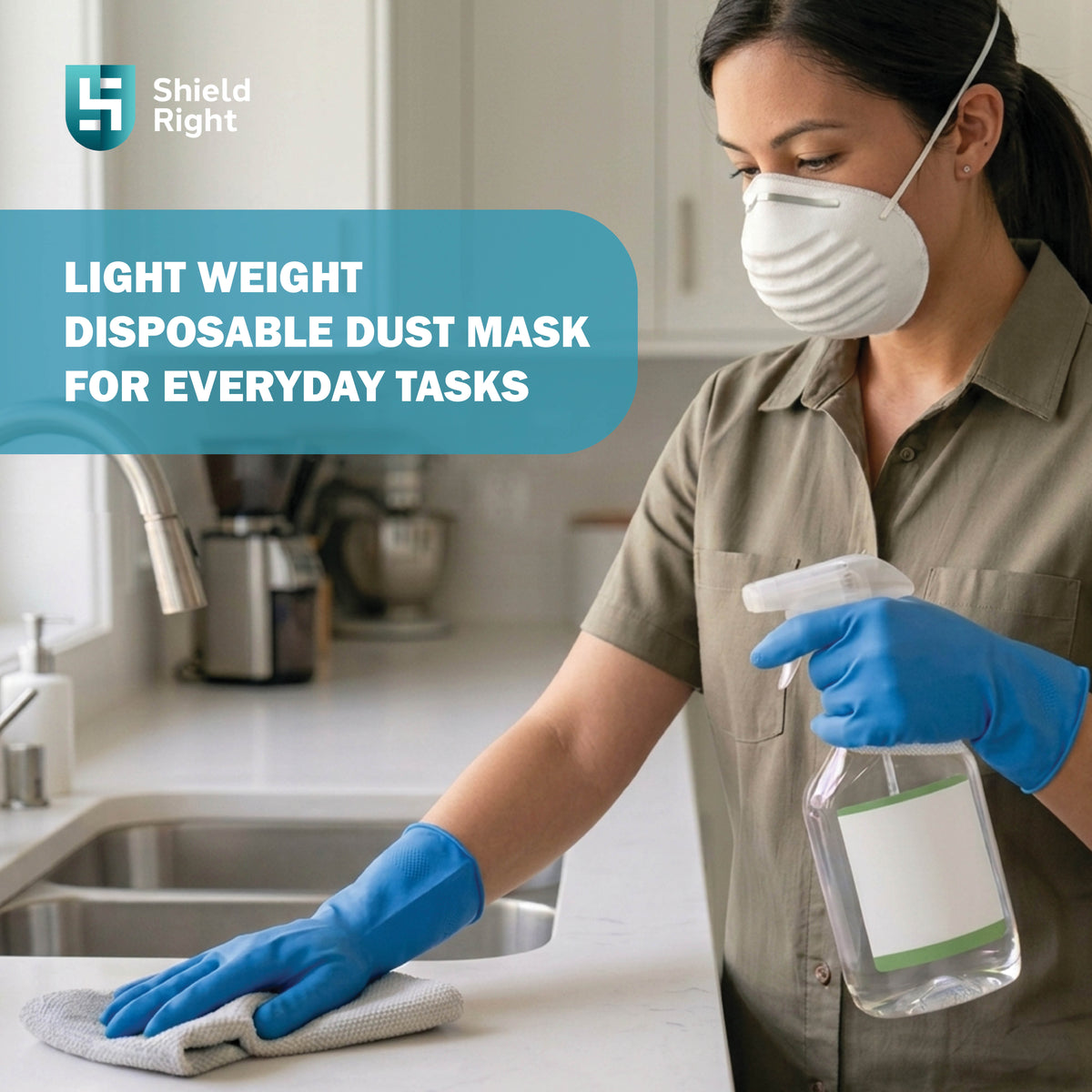 Shield Right Nuisance Dust Mask, Disposable – 50 Pack