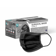 Shield Right Black Face Mask 3 Ply 50 Pack With Earloops