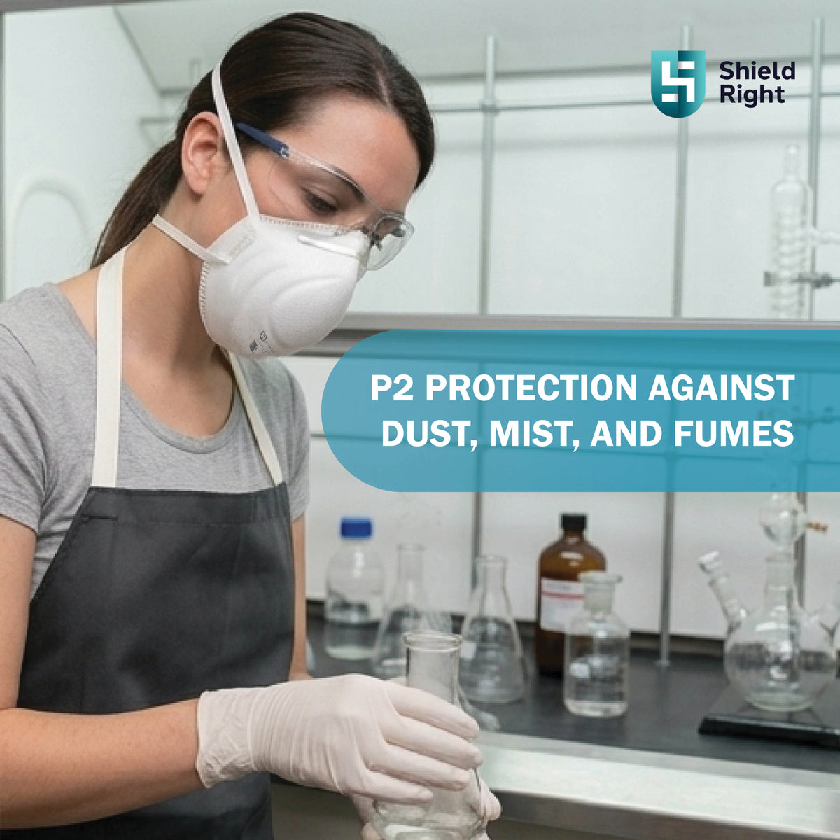 Shield Right P2 Moulded Disposable Respirator, Non-Valved – 20 Pack