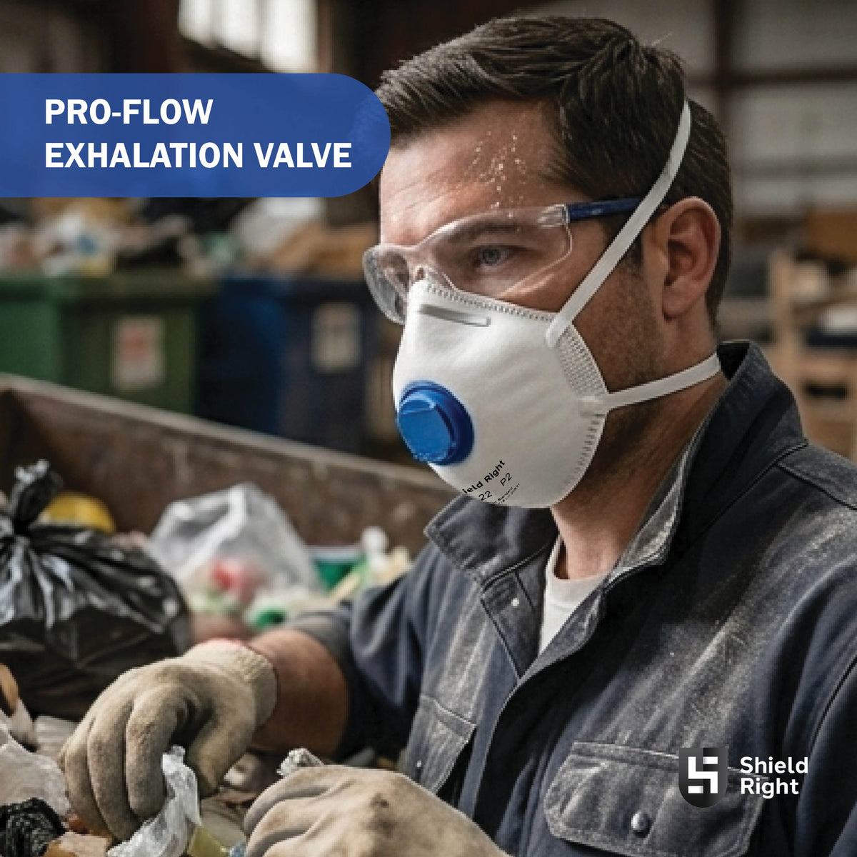 Shield Right P2 Moulded Disposable Respirator, Valved – 12 Pack