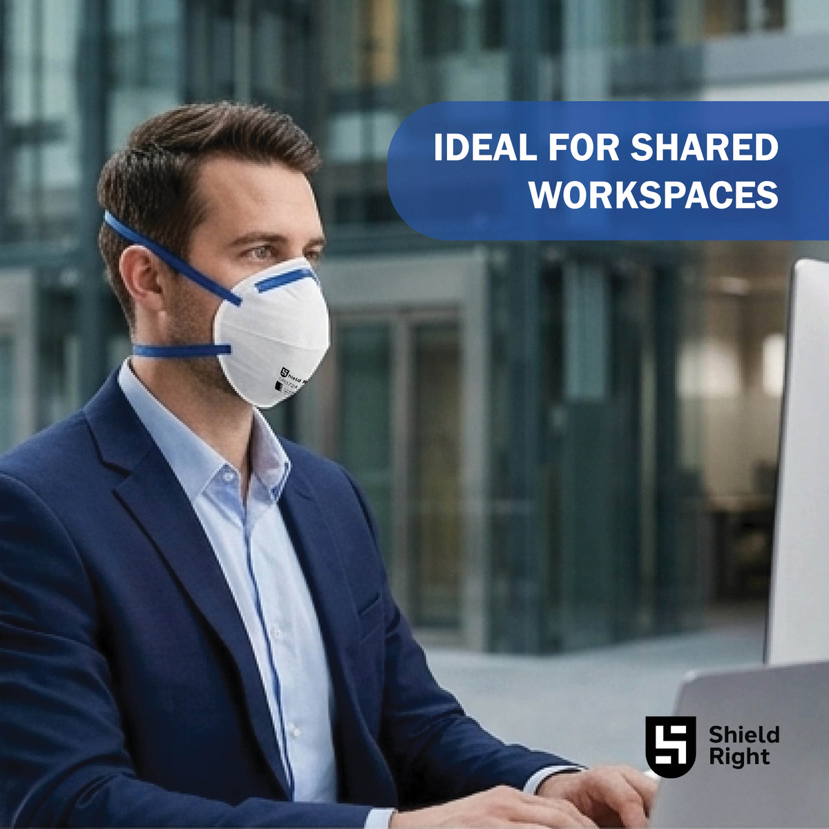 Shield Right P2 Conical Disposable Respirator, Non-Valved – 20 Pack