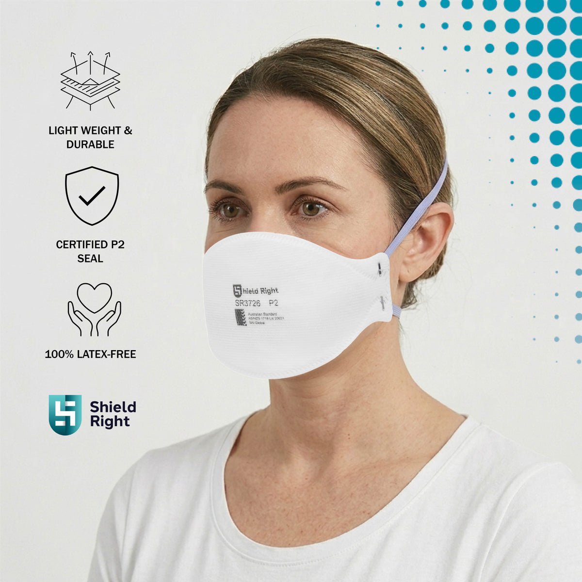 Shield Right P2 Trifold Disposable Respirator, Non-Valved – 20 Pack