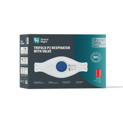 Shield Right P2 Trifold Disposable Respirator, Valved – 12 Pack