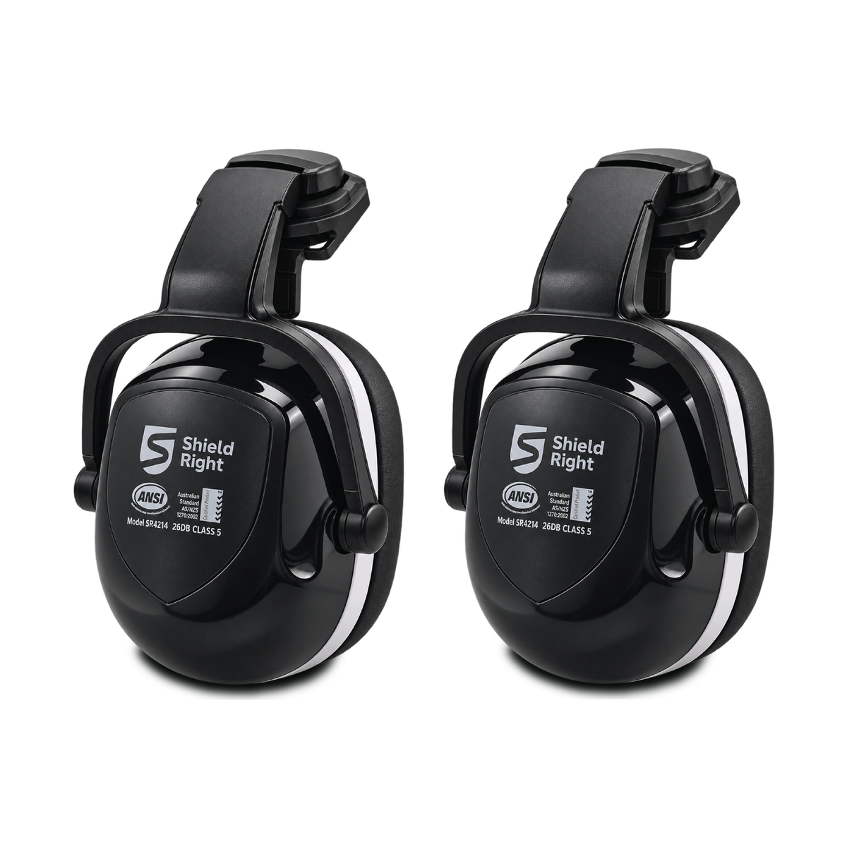 Shield Right Grey Attachable Earmuffs Class 5