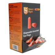 Shield Right Earplugs Uncorded Box of 200 - Carton of 10 Boxes