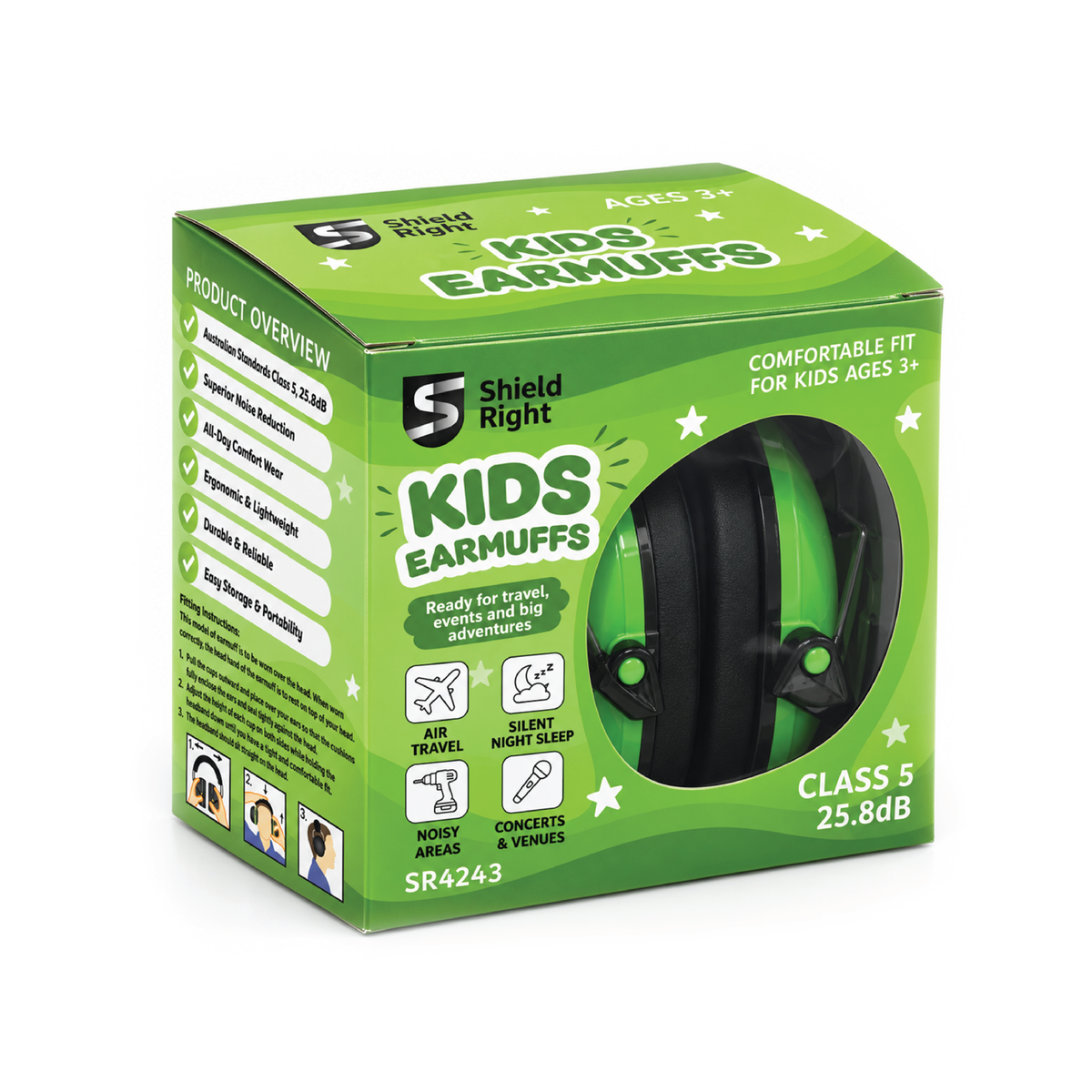 Shield Right Kids Earmuffs Class 5 – Adjustable & Foldable