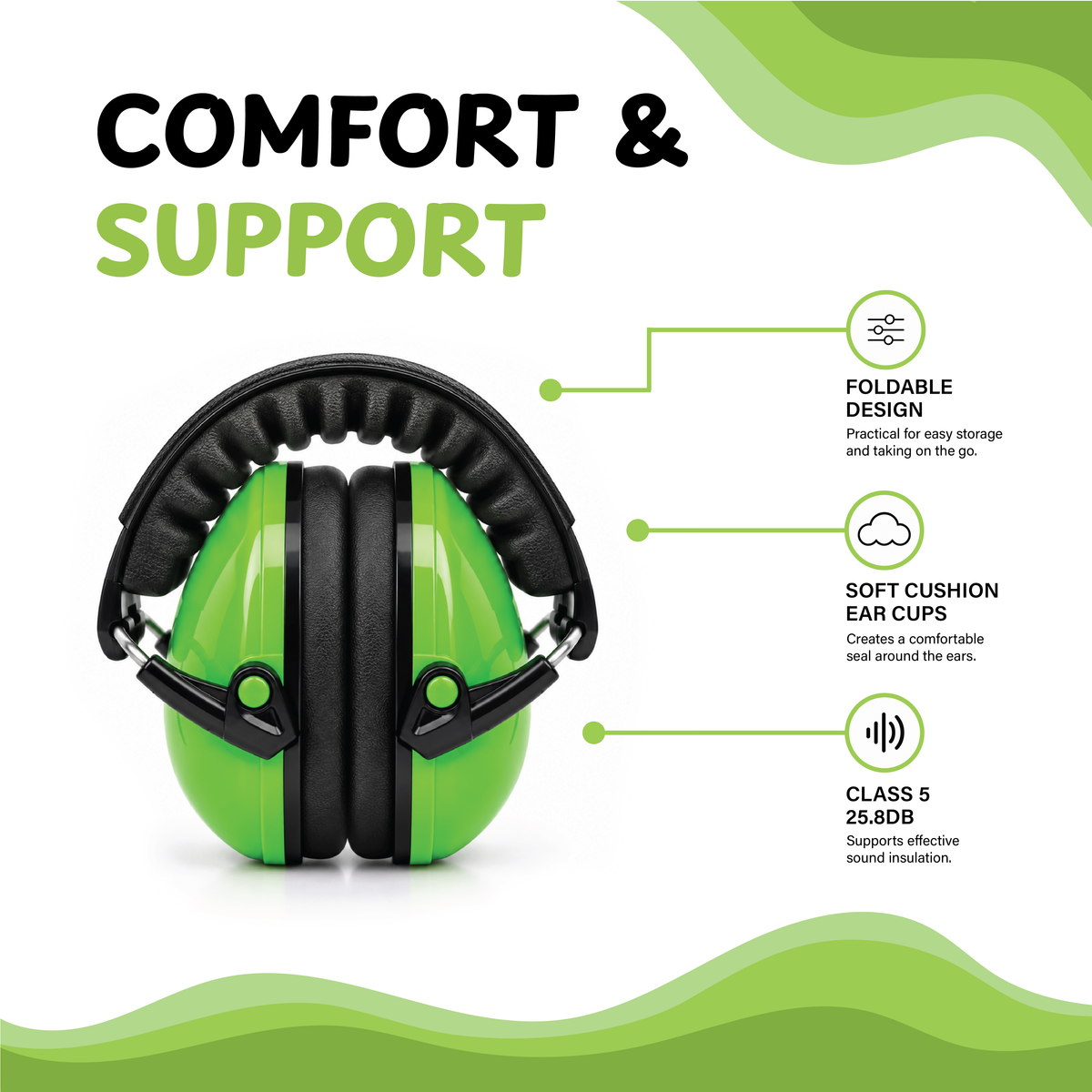 Shield Right Kids Earmuffs Class 5 – Adjustable & Foldable