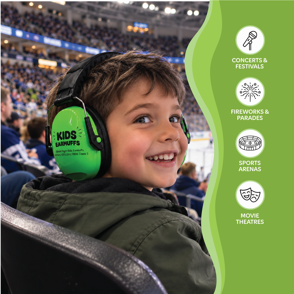 Shield Right Kids Earmuffs Class 5 – Adjustable & Foldable