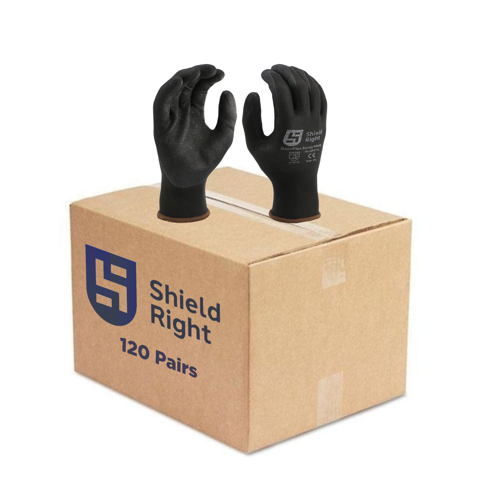 Shield Right DuraFlex Sandy Nitrile Glove Carton (120 Pairs)