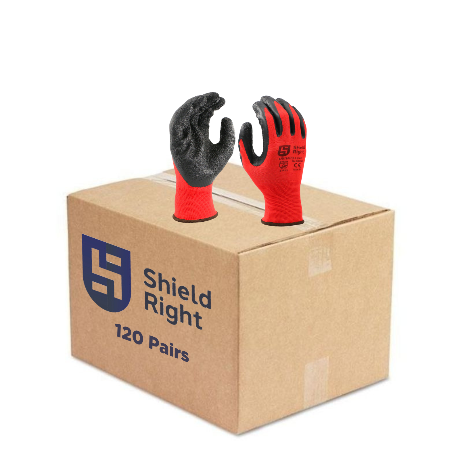 Shield Right UltraGrip Latex Work Gloves (Carton 120 Pairs)
