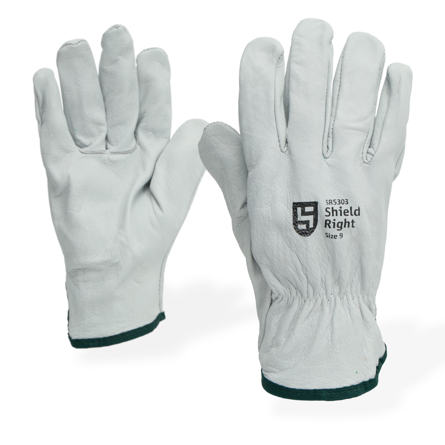 Shield Right Grey Cowhide Riggers Gloves