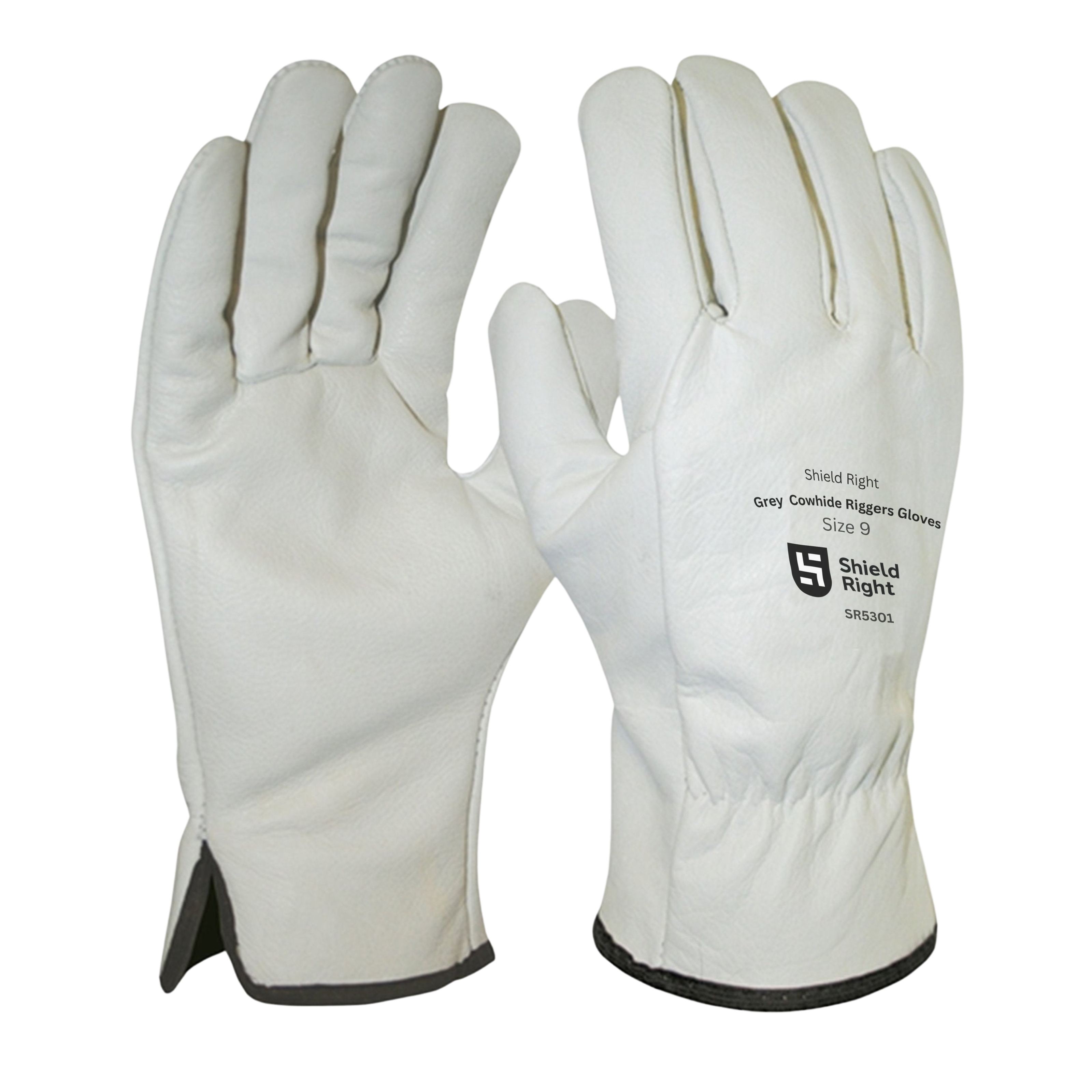 Shield Right Grey Cowhide Riggers Gloves (Carton of 120)