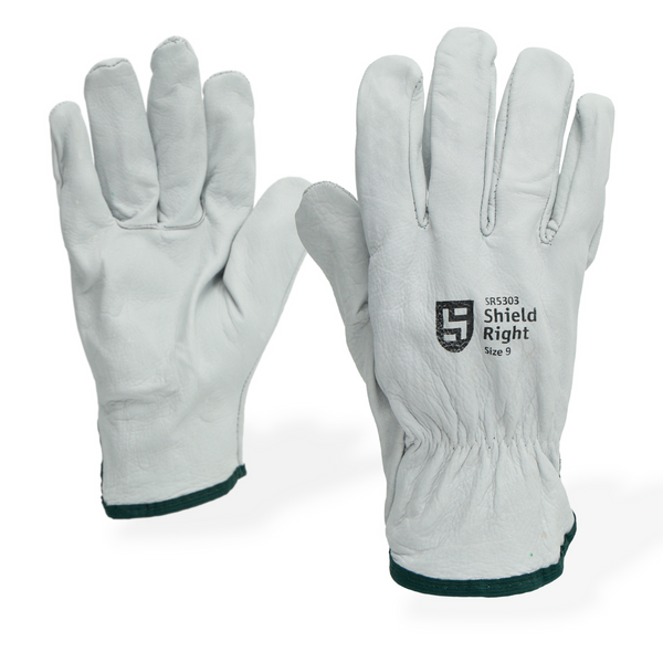 Shield Right Grey Cowhide Riggers Gloves