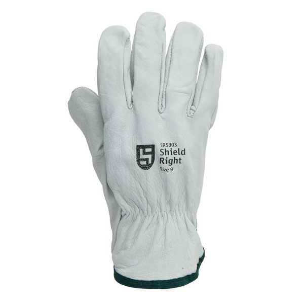 Shield Right Grey Cowhide Riggers Gloves (12 Pack)