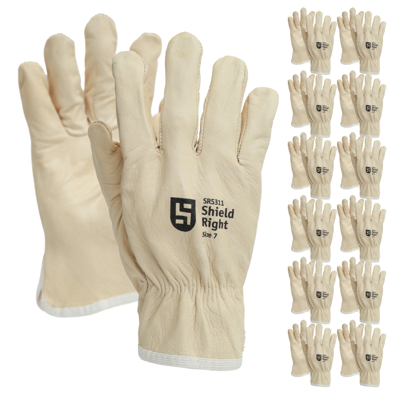 Shield Right Beige Premium Riggers Gloves (12 Pack)