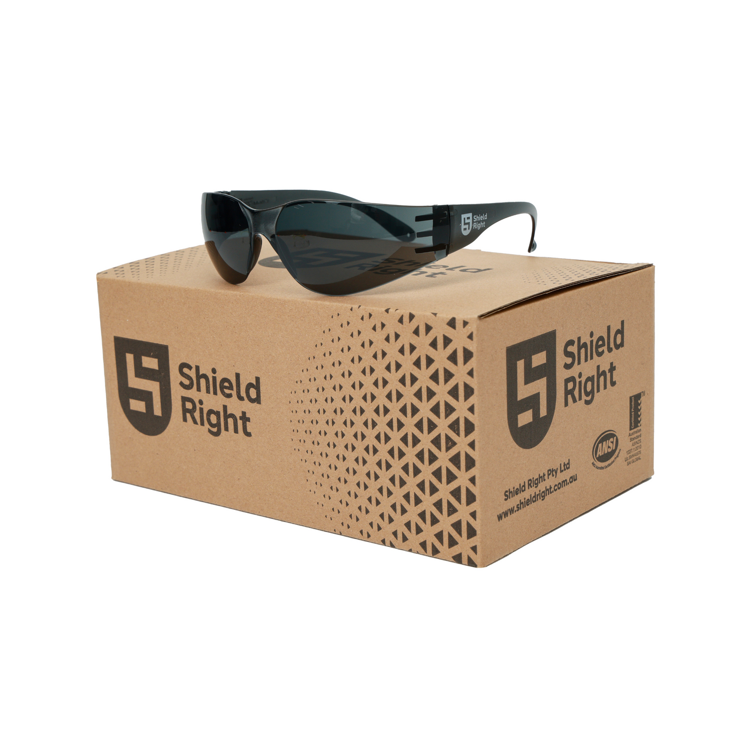 Shield Right Classic Safety Glasses Smoke Lens  (12 Pairs)