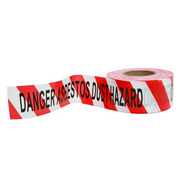 Danger Asbestos Hazard Barrier Tape - 75mm x 300m - RED/WHITE