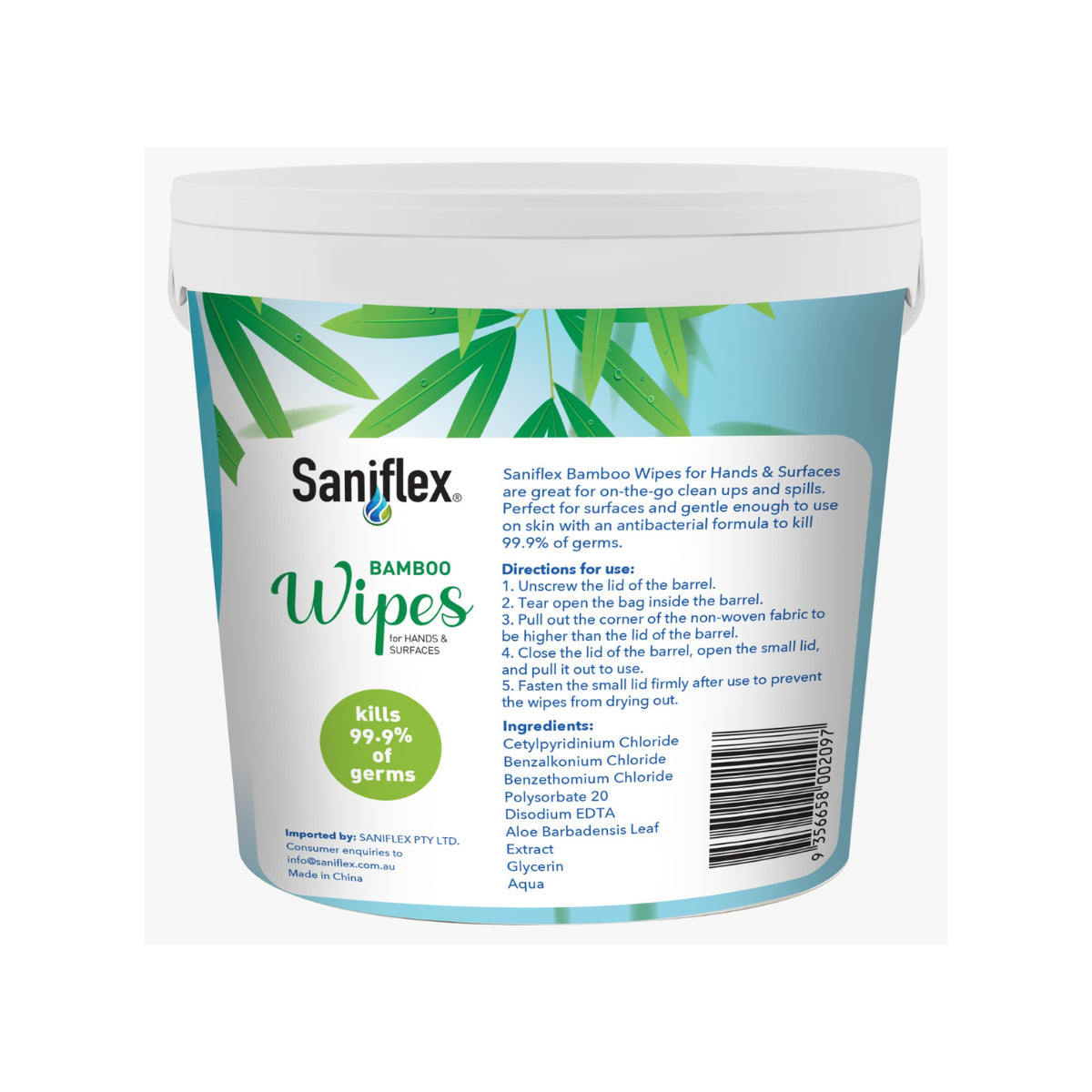 Saniflex Bamboo Antibacterial Hand & Surface Wipes 300 Pack