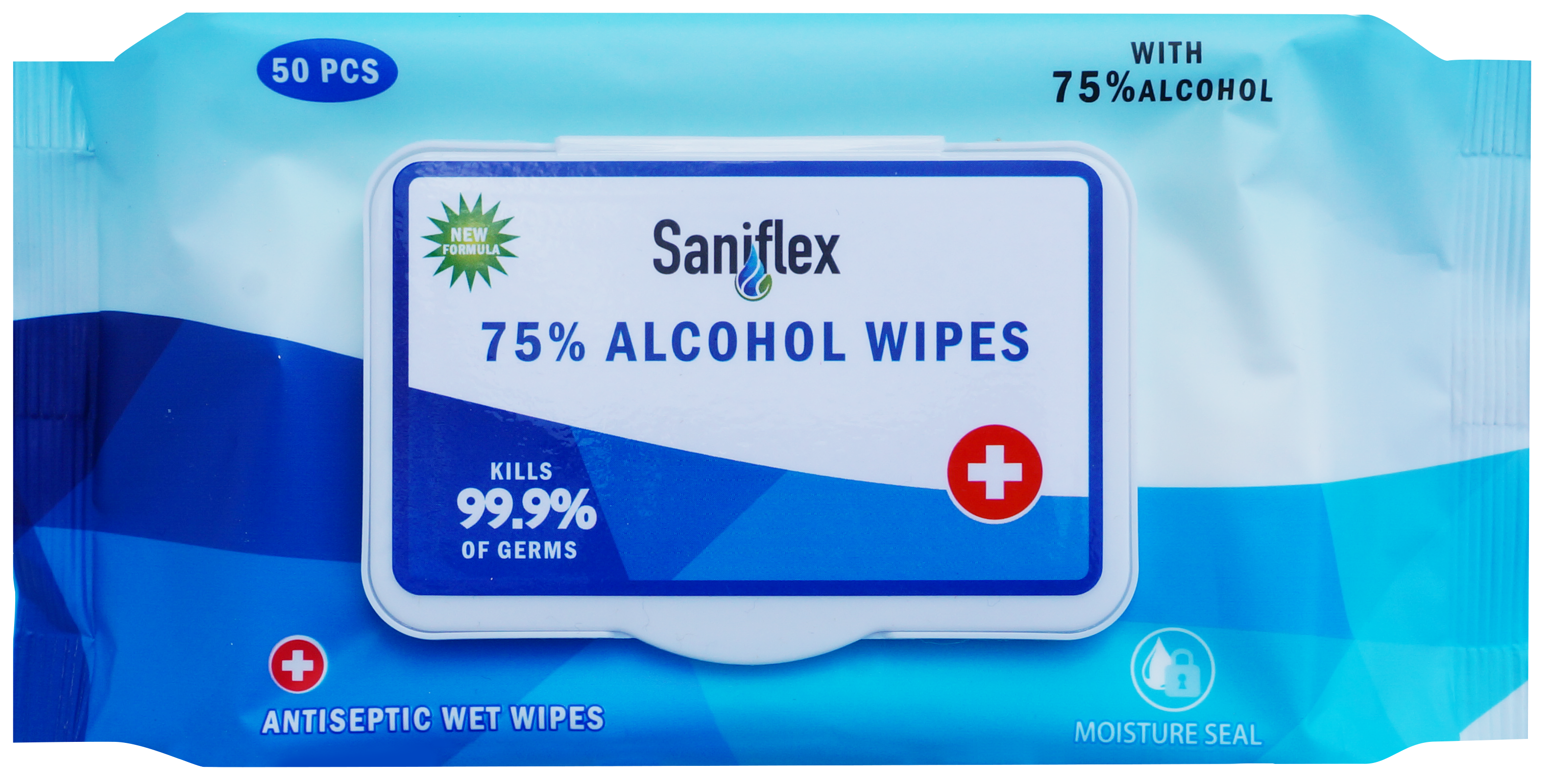 Saniflex 75% Alcohol Sanitary Wipes – 50 pack