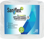 Saniflex 75% Alcohol Antibacterial Surface Wipes 820 Bag