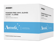 CLEARANCE Astrada Powder Free Clear  Vinyl Gloves XL Carton of 1000