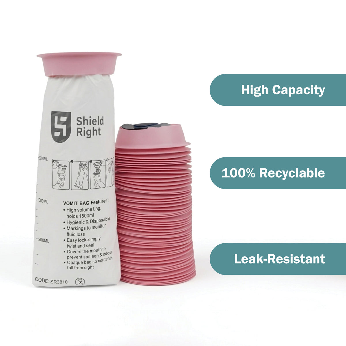 Shield Right, Vomit bags 1500ml, Box of 50