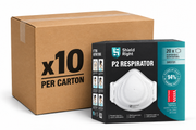 Shield Right P2 Moulded Disposable Respirator, Non-Valved – Carton of 200 (10 x 20 Packs), AS/NZS 1716 Certified