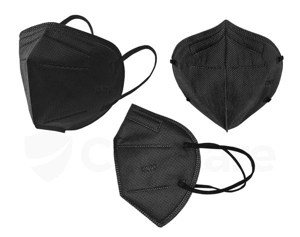 KN95 Respirator 10 Masks (N95 P2 Equivalent) - BLACK (10 Pack)