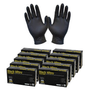 Black Nitrile Nitro Powder Free Disposable Gloves - Heavy Duty - (Carton of 10 boxes)