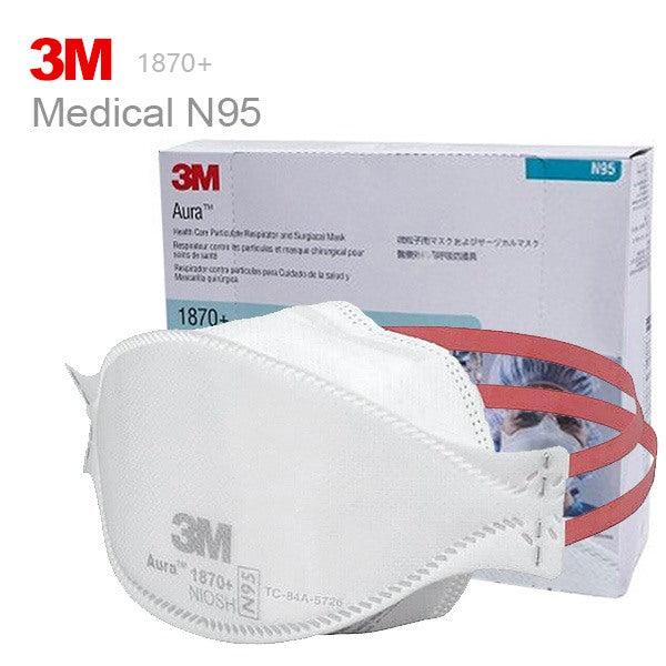 3M™ Aura™ 1870+ Flat Fold Particulate Respirator & Surgical Mask with Fluid Resistance (2 Packs of 20)