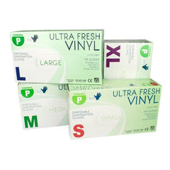 Ultra Fresh Clear Disposable Vinyl Powder Free Gloves