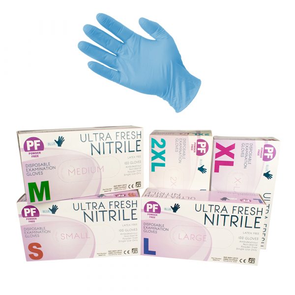 Ultra Fresh Blue Nitrile Powder Free Exam Glove