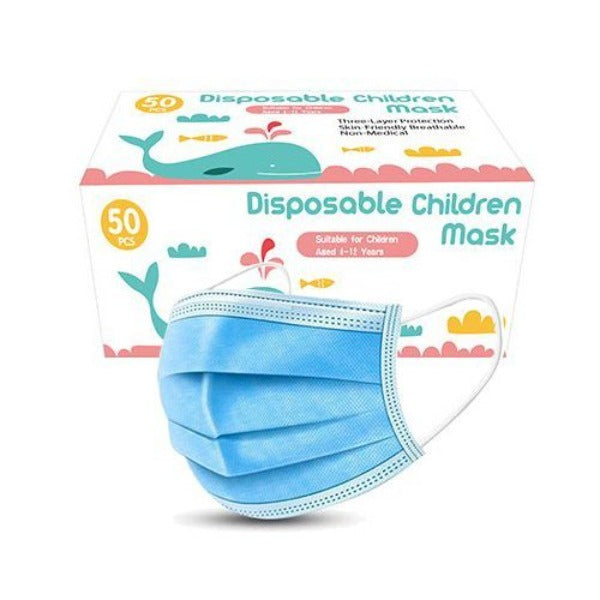Children's 3 Ply Face Masks – 50 Pack