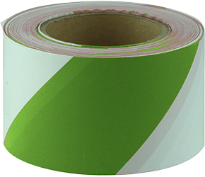 Maxisafe Green & White Barricade Tape 75MM X 100M