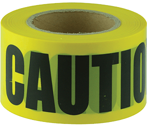 Maxisafe CAUTION black on yellow tape 75MM X 100M (Carton of 20 rolls)