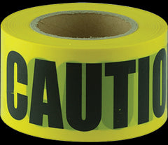 Maxisafe CAUTION black on yellow tape 75MM X 100M
